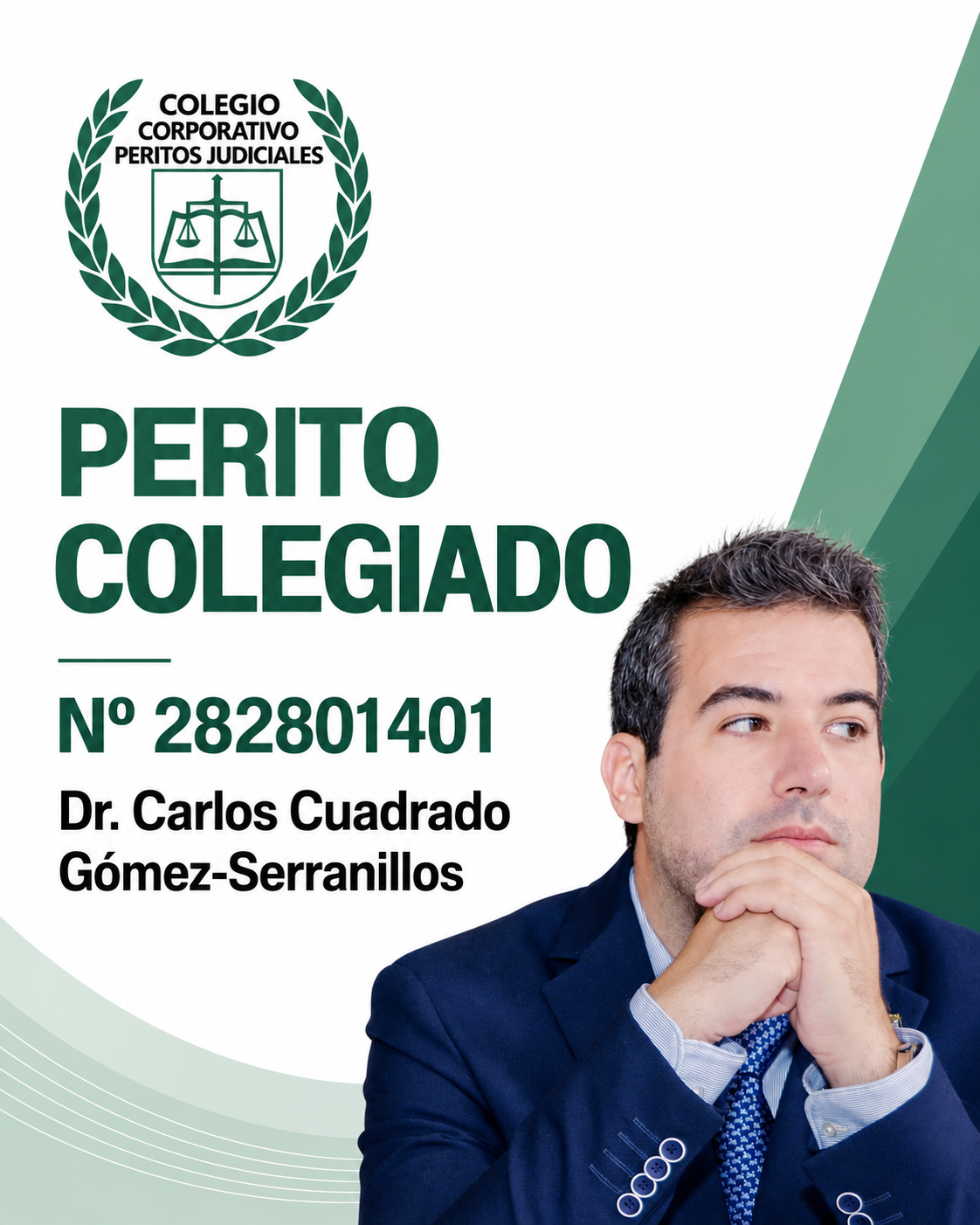 Colegio Corporativo de Peritos Judiciales: Perito colegiado n.º 282801401
